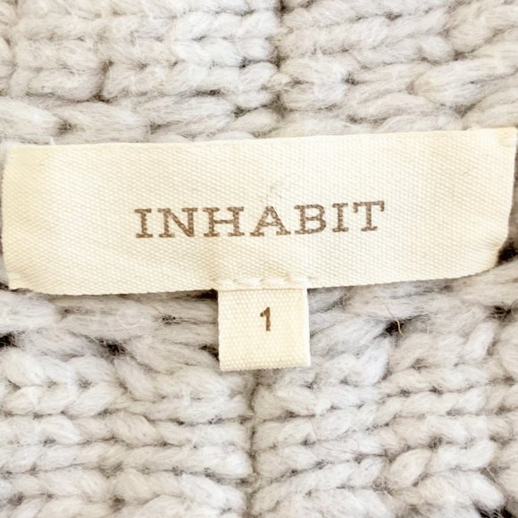 Inhabit | Light Gray Wool Blend Short Sleeve Open Cardigan Sweater | Size: 79 - Picture 4 of 8